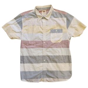 Levi's Red and Blue Casual Button Down Shirt Large